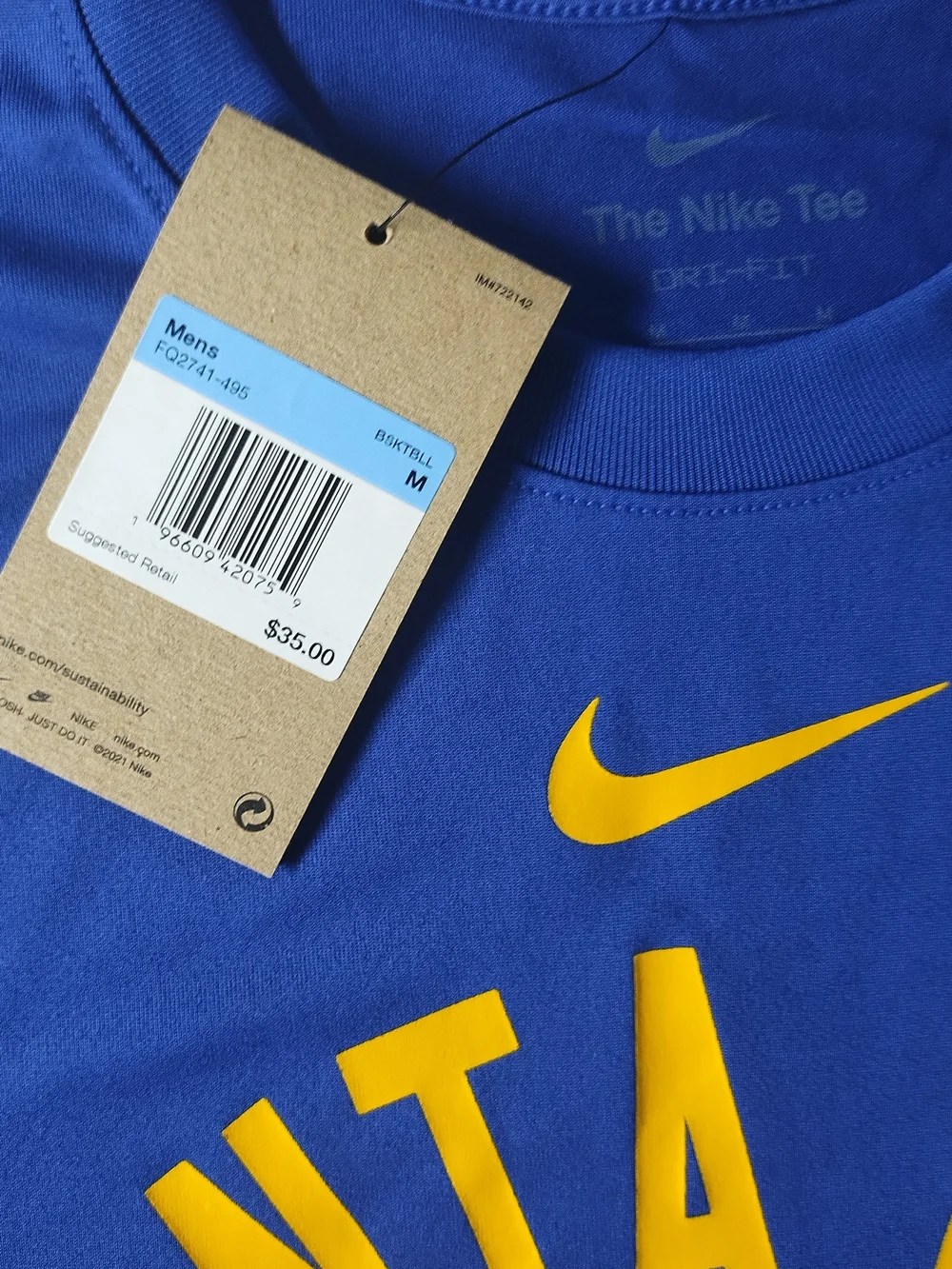 Nike Red Athletic Dri-FIT Crew Tee with Black Swoosh